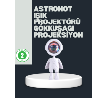 Astronot Tasarımlı Gün Batımı Efektli Şarjlı LED Lamba