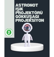 Astronot Tasarımlı Gün Batımı Efektli Şarjlı LED Lamba