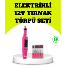Elektrikli Manikür Pedikür Törpü Seti 6 Başlıklı