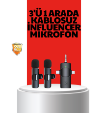 Kablosuz Mikrofon - Telefon ve Bilgisayar Uyumlu