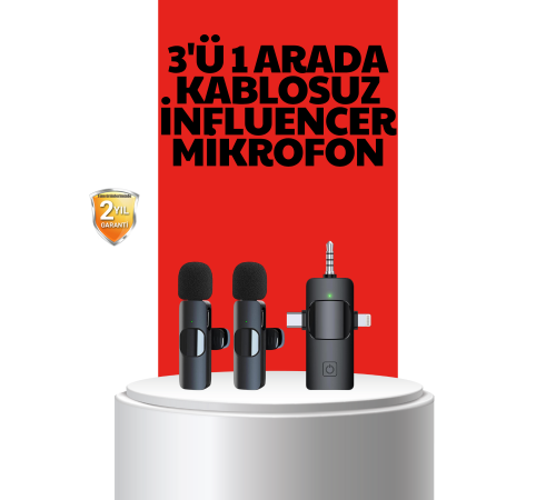 Kablosuz Mikrofon - Telefon ve Bilgisayar Uyumlu
