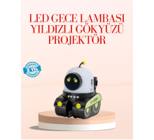 Robot Tasarımlı Bluetooth Hoparlörlü Yıldızlı Gökyüzü Projektör