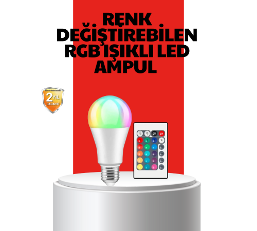 RGB Uzaktan Kumandalı LED Ampul 16 Renkli A Kalite Orijinal