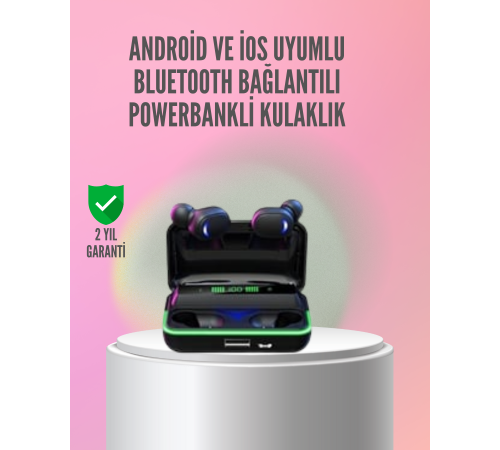 Powerbank Özellikli Bluetooth 5.1 Kulaklık Oyun ve Müzik İçin
