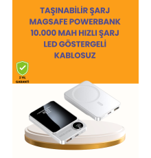 20W PD ve 15W Manyetik Kablosuz Şarj Destekli Taşınabilir Powerbank