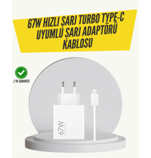 67W Turbo Hızlı Şarj Adaptörü ve Type-C Kablo Güvenli Şarj Teknolojisi