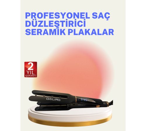 Saç Düzleştirici Seramik Plakalı 230C Hızlı Isınma 360° Kablo