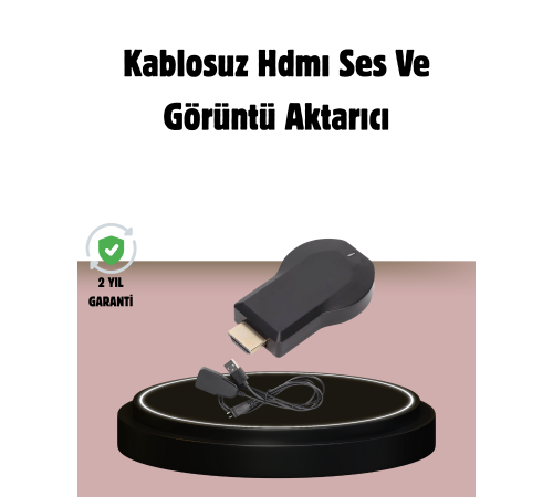 1080p Ultra HD Kablosuz Ekran Yansıtma Dongle – Miracast / AirPlay / DLNA