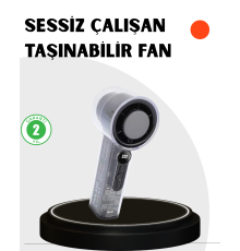 Kompakt Dijital Ekranlı Fan | 100 Seviye Hız + Sessiz Çalışma