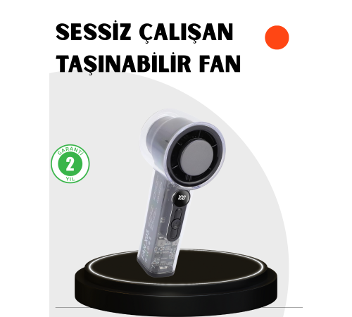 Kompakt Dijital Ekranlı Fan | 100 Seviye Hız + Sessiz Çalışma