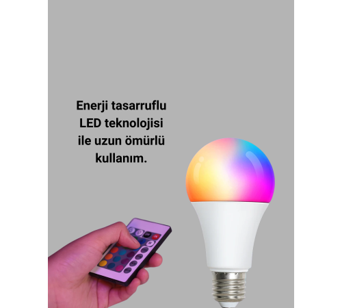A Kalite 2025 RGB LED Ampul Uzaktan Kumandalı 16 Renkli Lamba A Kalite 2025 RGB LED Ampul Uzaktan Kumandalı 16 Renkli Lamba
