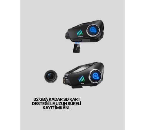 Q28 Bluetooth Kask Kulaklık 1080P Kamera – Su Geçirmez Motosiklet Interkom