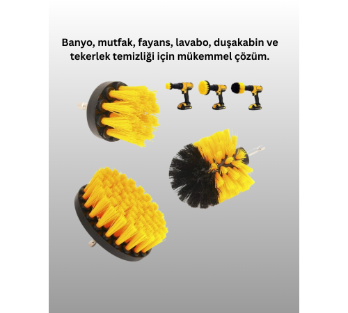 3’lü Matkap Ucu Fırça Takımı Zorlu Kirler İçin
