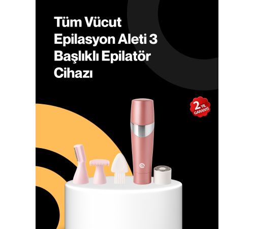 Yüz Tüyleri İçin Özel Başlıklı Pembe Epilatör