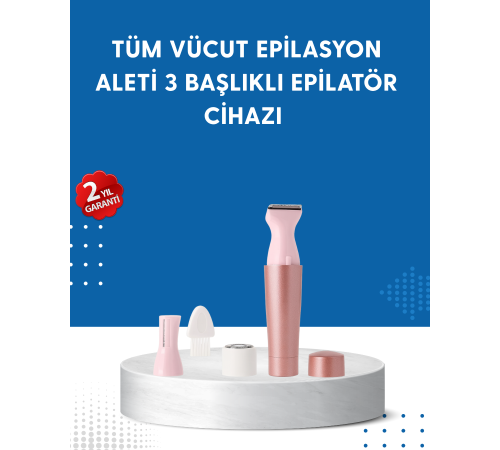 3 Başlıklı Taşınabilir Yüz ve Vücut Tüy Alma Makinesi
