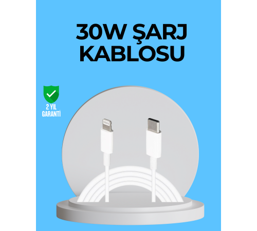 Dayanıklı TPE Lightning Kablo – 30W Hızlı Şarj ve Veri Transferi