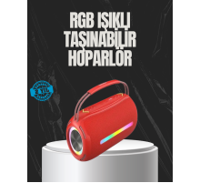 20W Güçlü Ses Çift Sürücülü RGB LED Işıklı Bluetooth 5.3 Hoparlör