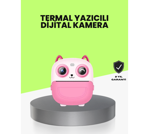 Termal Baskı Özellikli Çocuk Kamerası 1080P Video Destekli