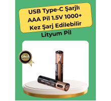 AAA Boyutunda USB Şarjlı Pil – Kompakt Tasarım, Geniş Uyumluluk