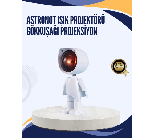 Gün Batımı Efekti Sunan Astronot LED Masa Lambası Gün Batımı Efekti Sunan Astronot LED Masa Lambası