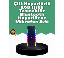 Yüksek Ses Güçlü Kablosuz Hoparlör  Karaoke Mikrofonlu