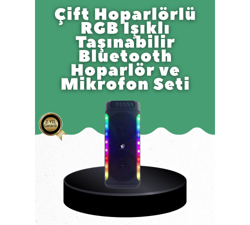 Yüksek Ses Güçlü Kablosuz Hoparlör  Karaoke Mikrofonlu