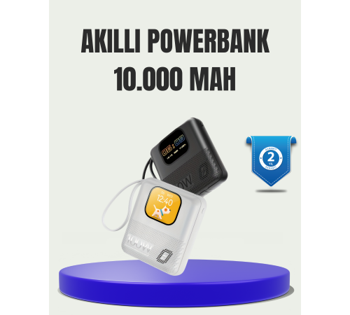 Çok Fonksiyonlu 10000 mAh Powerbank Akıllı Ekranlı Hızlı Şarj Cihazı Çok Fonksiyonlu 10000 mAh Powerbank Akıllı Ekranlı Hızlı Şarj Cihazı