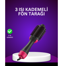 Negatif İyon Teknolojili Saç Kurutma ve Şekillendirme Fırçası