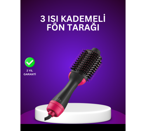 Negatif İyon Teknolojili Saç Kurutma ve Şekillendirme Fırçası