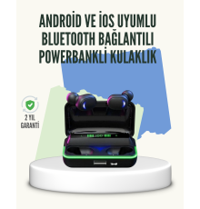E10 Powerbank Şarjlı Bluetooth 5.1 Kulaklık Spor ve Oyun İçin