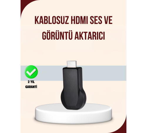 HDMI Kablosuz Ekran Alıcısı – iOS, Android, Mac, PC Uyumluluğu