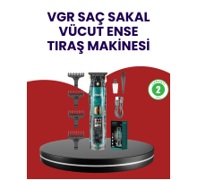 VGR V-695 Şarjlı Profesyonel Erkek Saç Sakal Tıraş Makinesi IPX7 Su Geçirmez