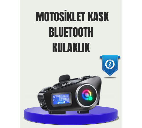 IP65 Suya Dayanıklı Kask Bluetooth Kulaklık LCD Ekranlı
