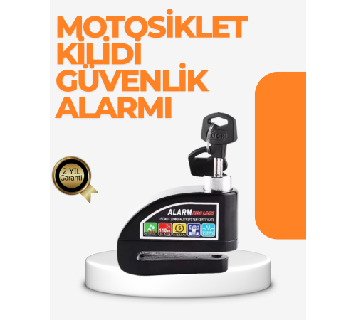 Alarm Sensörlü Disk Kilidi Motosiklet Scooter Bisiklet Güvenlik