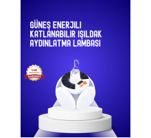 USB ve Solar Şarjlı Katlanabilir 5 Taraflı LED Lamba