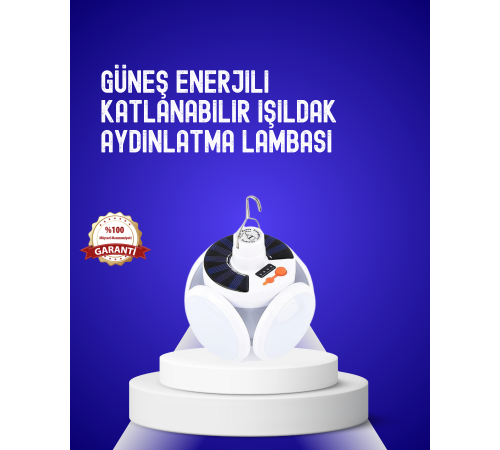 USB ve Solar Şarjlı Katlanabilir 5 Taraflı LED Lamba