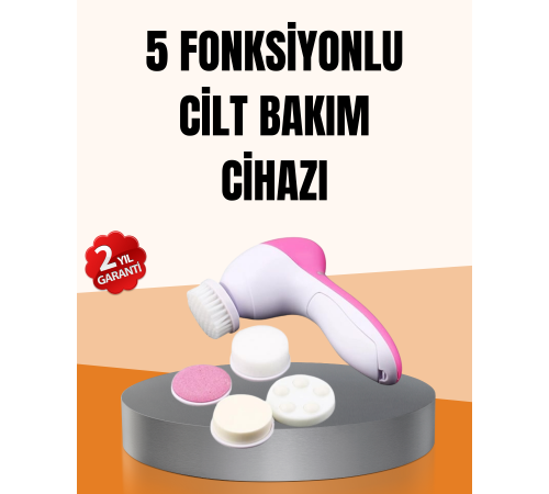 Derin Temizleme ve Masaj İçin 5 Başlıklı Yüz Cilt Bakım Aleti