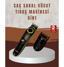 Profesyonel Erkek Saç Sakal Şekillendirme ve Vücut Bakım Seti Şarjlı Tıraş Makinesi