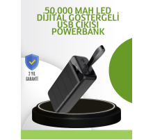 Ultra Güçlü 50.000 mAh Powerbank – LED Ekranlı, Çoklu Bağlantı Seçenekli, Akıllı Koruma Sistemli Şarj Ünitesi
