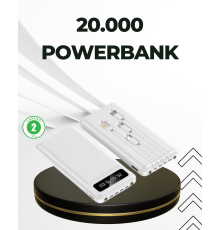 20.000mAh Taşınabilir Powerbank PD Teknolojili Çift USB Çıkışlı