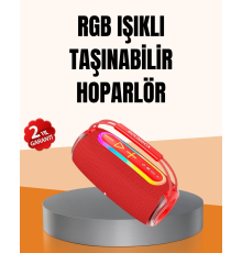 IPX6 Su Geçirmez RGB LED Işıklı Taşınabilir Bluetooth Hoparlör 2400 mAh
