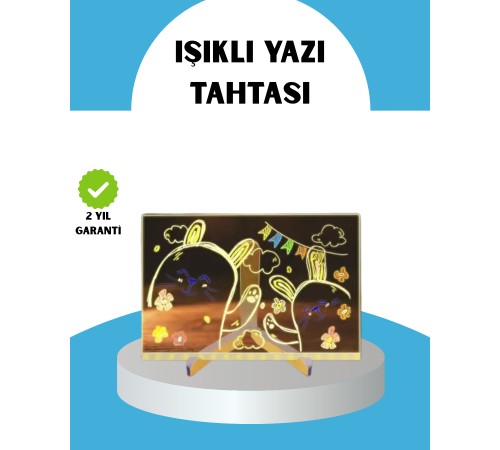 Silinebilir LED Mesaj Tahtası 7 Renkli Kalem Dahil