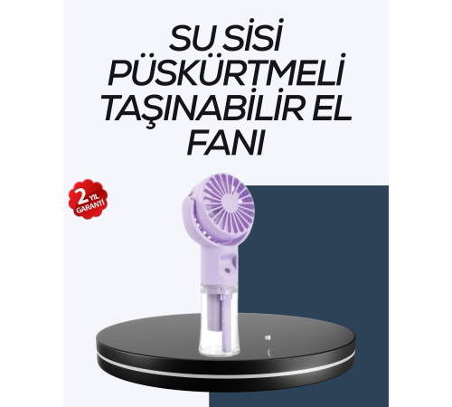 Masaüstü ve Elde Kullanıma Uygun Su Buharlı Şarjlı Fan Masaüstü ve Elde Kullanıma Uygun Su Buharlı Şarjlı Fan