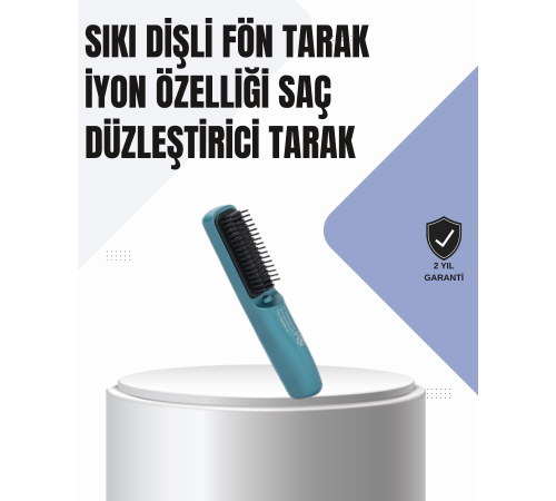 3D Dişli Saç Düzleştirici Tarak – USB Şarjlı Kompakt Tasarım