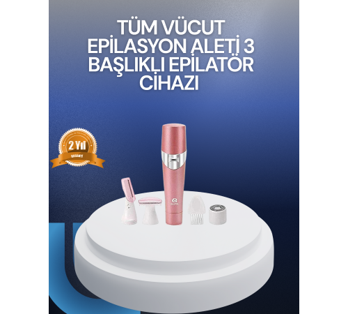 Yüz ve Vücut Tüy Temizleme Makinesi 3 Farklı Başlıklı