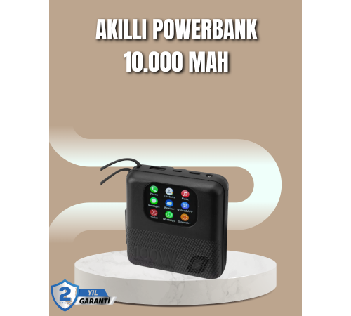Akıllı Bildirim Ekranlı 10000 mAh Powerbank ve Aktivite Takip Cihazı Akıllı Bildirim Ekranlı 10000 mAh Powerbank ve Aktivite Takip Cihazı