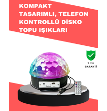 Çok Renkli LED Masaüstü Disko Topu Parti Aydınlatma Cihazı