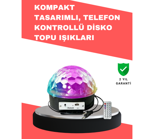 Çok Renkli LED Masaüstü Disko Topu Parti Aydınlatma Cihazı