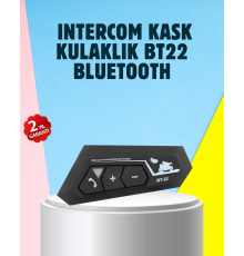 BT22 Motosiklet Kask İçi Bluetooth Kulaklık İnterkom Destekli