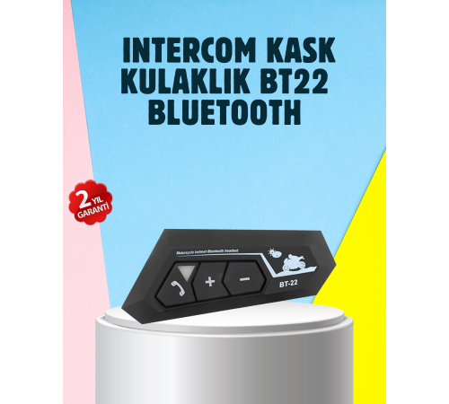 BT22 Motosiklet Kask İçi Bluetooth Kulaklık İnterkom Destekli